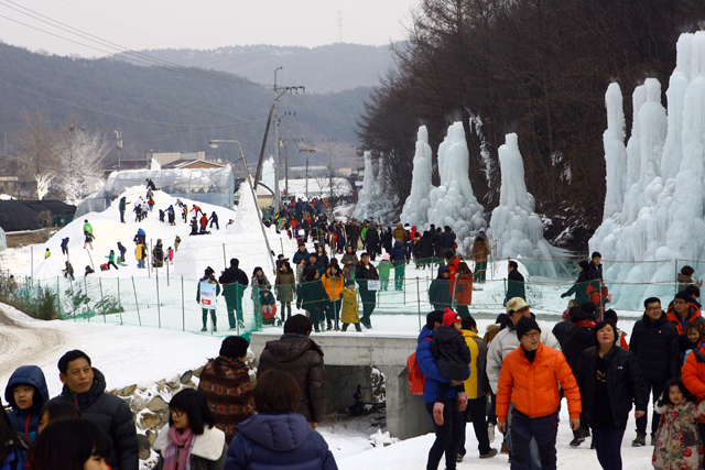 청양 알프스마을 얼음분수축제가 21일부터 열린다
