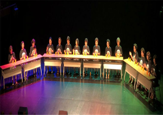 강동구 시니어 컵타 봉사단 공연 모습(평생학습 동아리 콘서트)