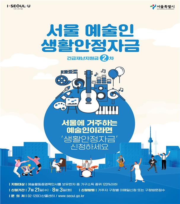 서울 예술인 생활안정자금 포스터